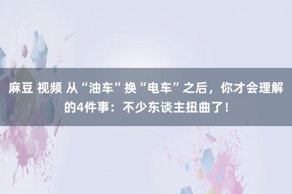 麻豆 视频 从“油车”换“电车”之后，你才会理解的4件事：不少东谈主扭曲了！
