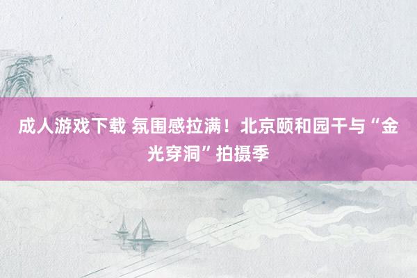 成人游戏下载 氛围感拉满！北京颐和园干与“金光穿洞”拍摄季
