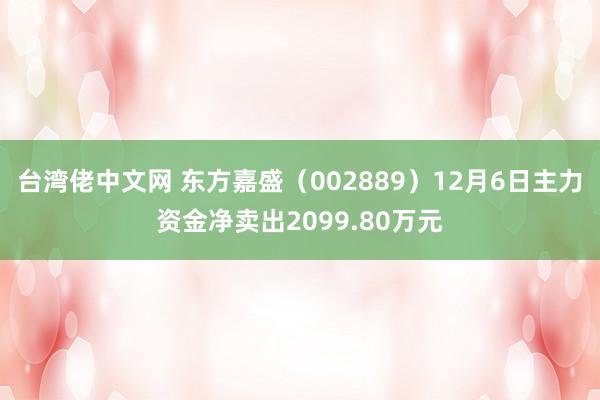 台湾佬中文网 东方嘉盛（002889）12月6日主力资金净卖出2099.80万元
