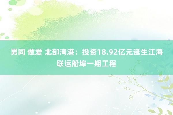 男同 做爱 北部湾港:投资18.92亿元诞生江海联运船埠一期工程